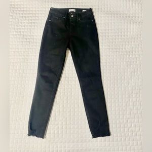 Sofia black skinny jeans with raw hem. Size 0 short. Never worn